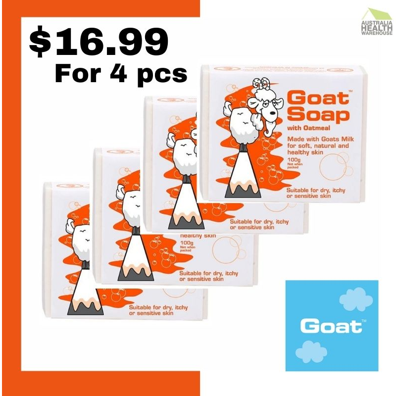Goat Soap with Oatmeal Value Pack (4 x 100g Soap Bars)