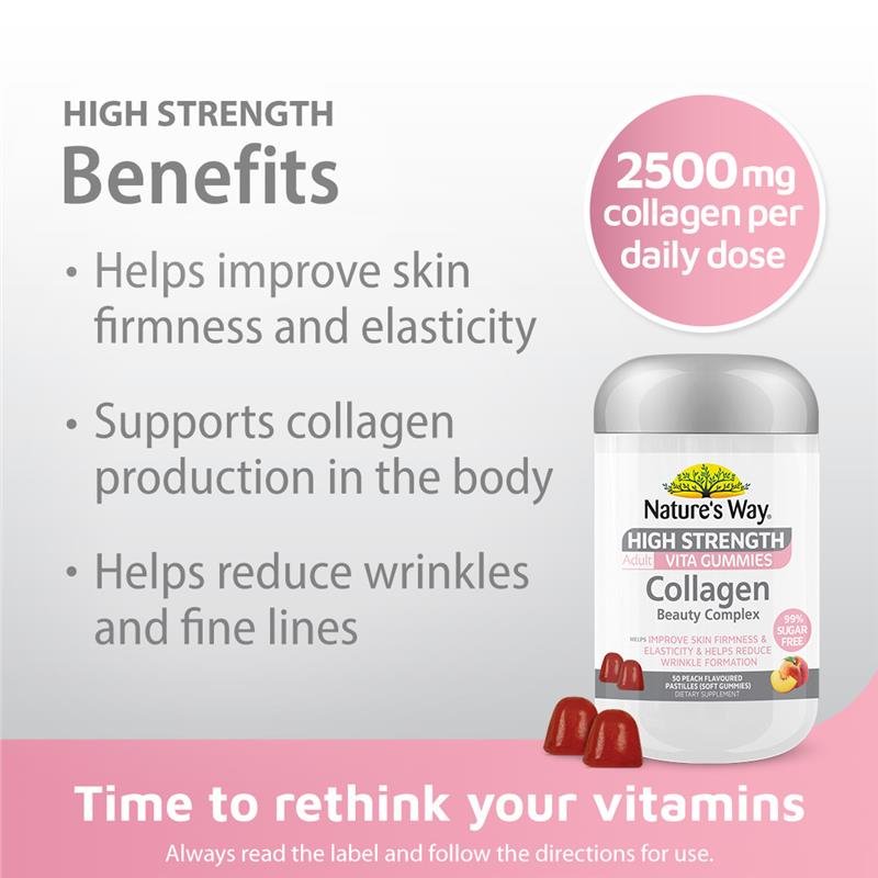 [Expiry: 12/2024] Nature's Way High Strength Adult Vita Gummies Collagen Beauty Complex 50 Pastilles