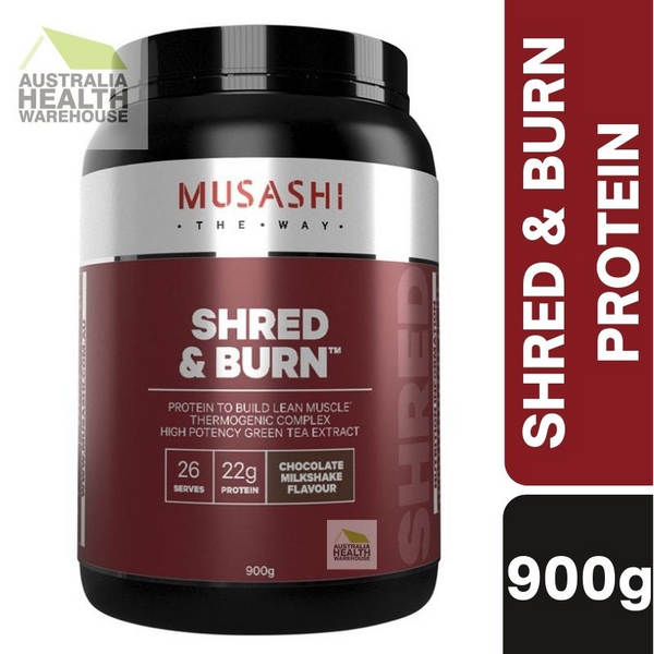 Musashi Shred & Burn Chocolate 900g April 2025