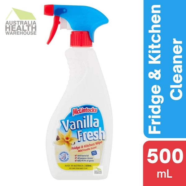 McLintocks Vanilla Fresh Fridge & Kitchen Wipe Trigger Spray 500mL