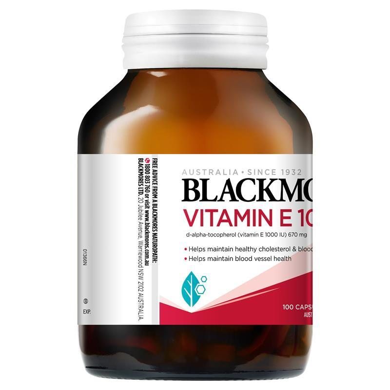 Blackmores Vitamin E 1000IU 100 Capsules April 2025