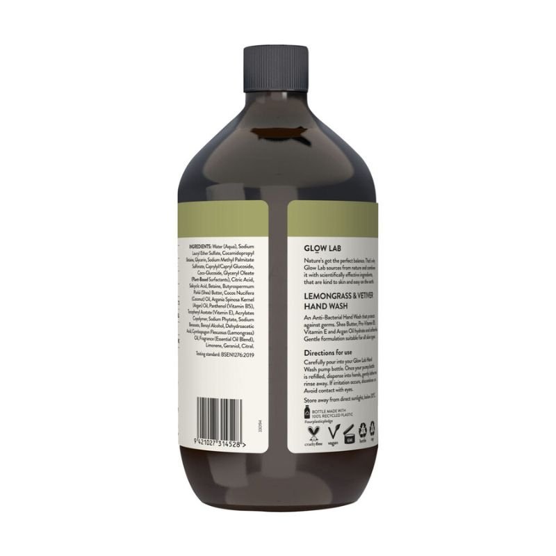[Expiry: 08/2025] Glow Lab Lemongrass & Vetiver Hand Wash Anitbacterial Refill 900mL