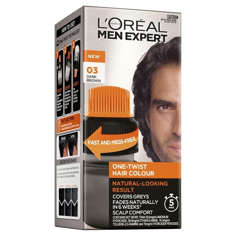 L'Oreal Men Expert One-Twist Hair Colour-  Dark Brown 03 Box