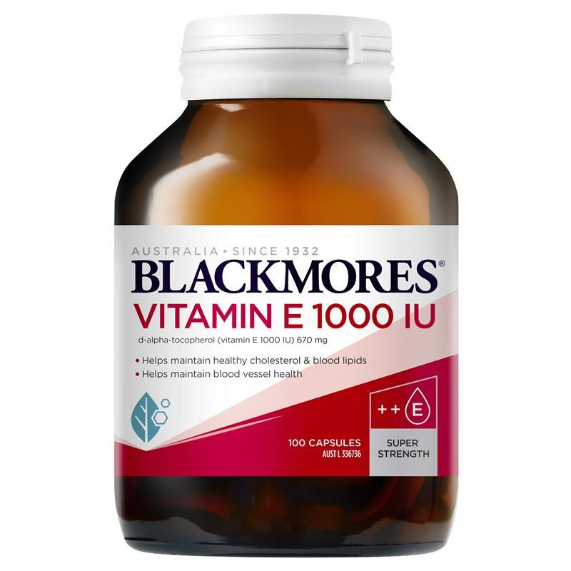 Blackmores Vitamin E 1000IU 100 Capsules April 2025