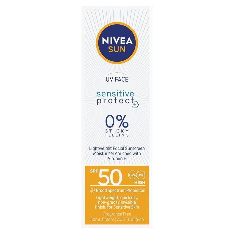[Expiry: 07/2025] ] Nivea Sun SPF 50 UV Face Sensitive Protect Sunscreen 50mL