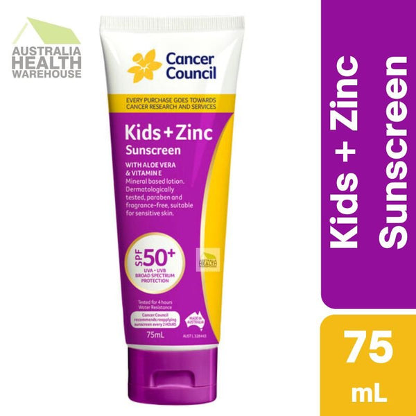 [Expiry: 01/2026] Cancer Council Kids +Zinc Sunscreen SPF 50+ Tube 75mL