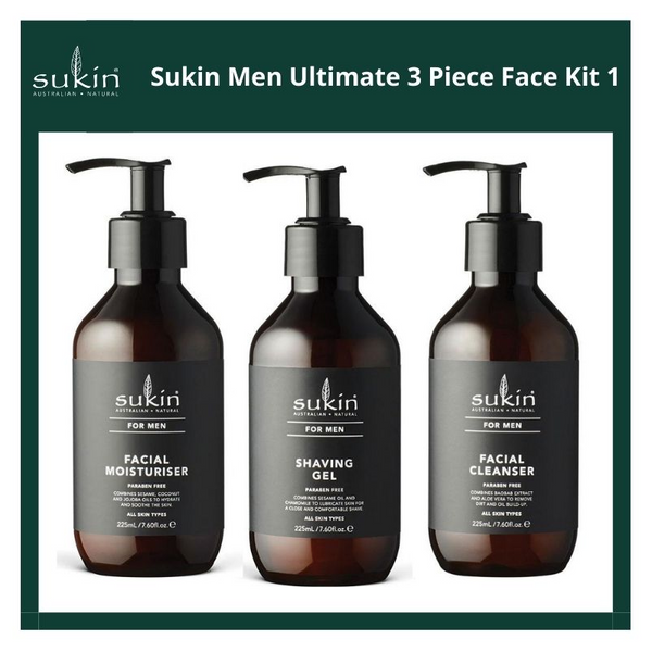 Sukin for Men Ultimate 3 Piece Face Kit (3 x 225mL)