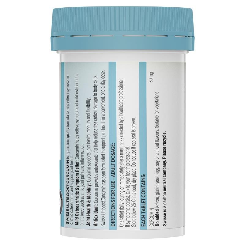 Swisse Ultiboost Curcumin 60 Tablets April 2024