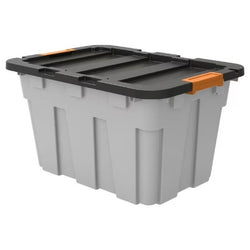 Heavy Duty Container Grey- 55 Litre with Black Lid