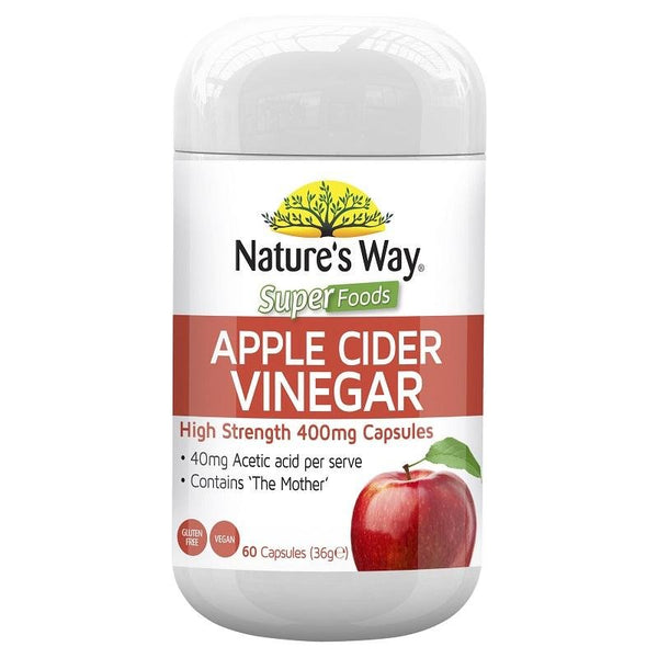 NEAR EXPIRY DATE: NOVEMBER 2023 Nature's Way Superfoods Apple Cider Vinegar 400mg 60 Capsules