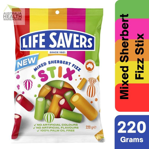 [EXP: 05/06/24] Lifesavers Mixed Sherbert Fizz Stix 220g