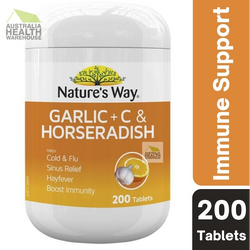 [Expiry: 04/2025] Nature's Way Garlic + C & Horseradish 200 Tablets