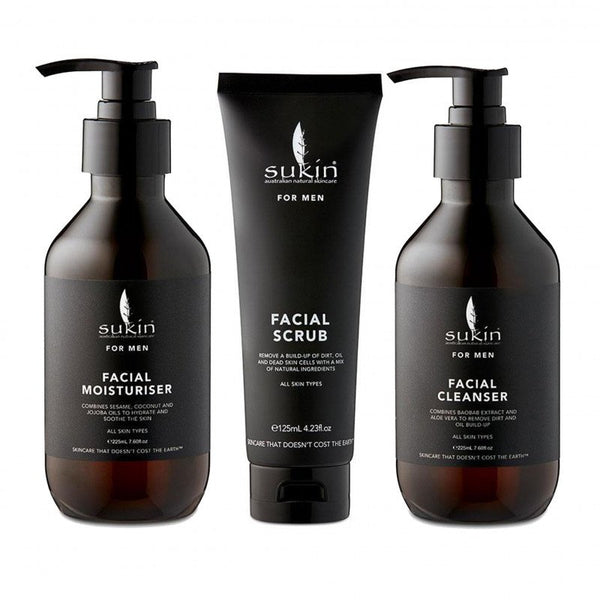 Sukin for Men Ultimate 3 Piece Face Cleanser Pack