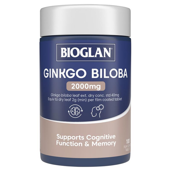Bioglan Ginkgo Biloba 2000mg 100 Tablets May 2025