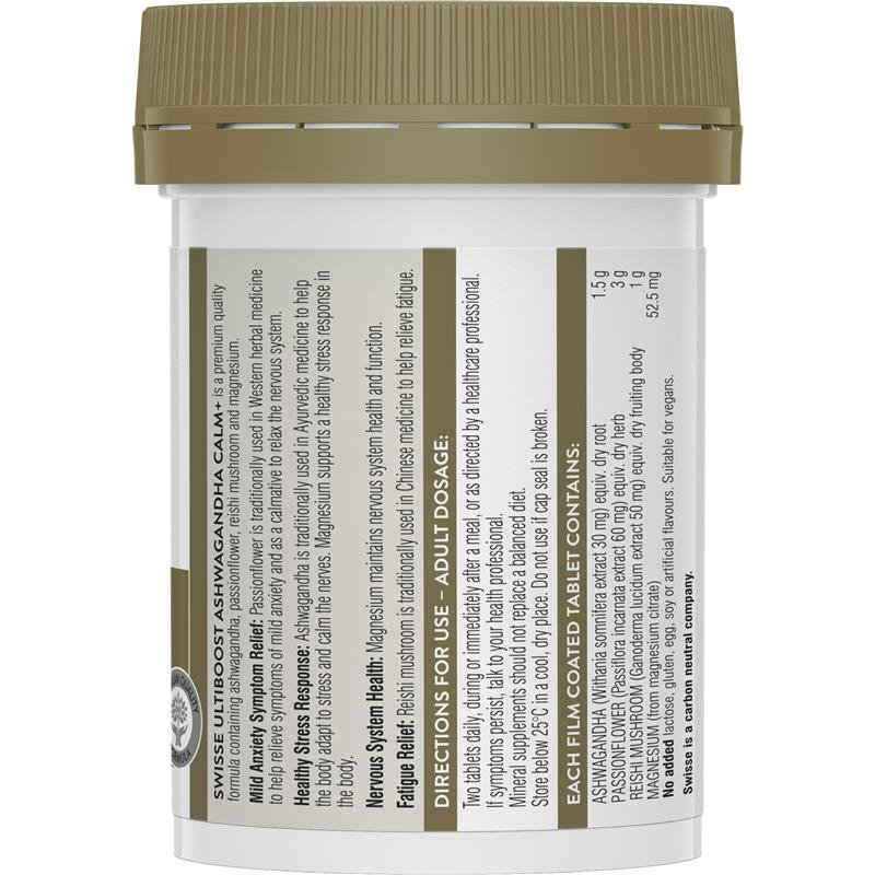 Swisse Ultiboost Ashwagandha Calm+ 60 Tablets September 2025