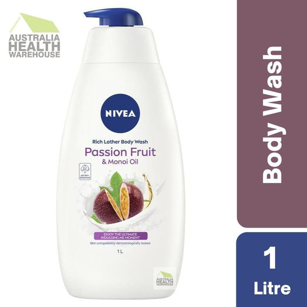 Nivea Rich Lather Passionfruit & Monoi Oil Body Wash 1 Litre