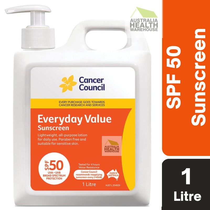 Cancer Council Everyday Value Sunscreen SPF 50 1 Litre May 2025