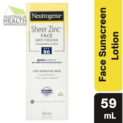 Neutrogena Sheer Zinc Face Dry-Touch Sunscreen Lotion SPF50 59mL April 2024