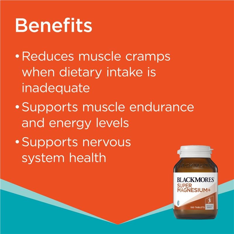 Blackmores Super Magnesium Plus 100 Tablets August 2025