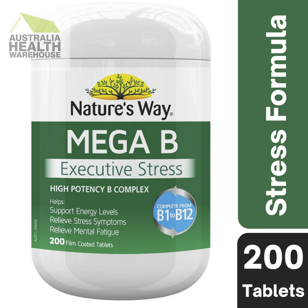 Nature's Way Mega B Executive Stress 200 Tablets  June 2025