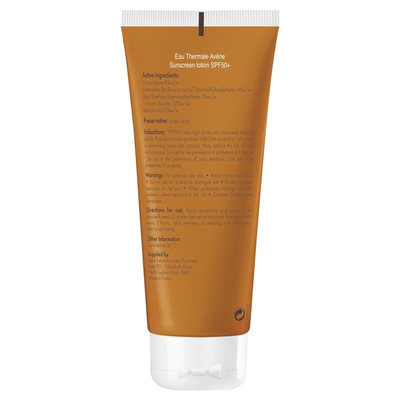 Avène Sunscreen Lotion SPF 50+ Face & Body For Sensitive Skin 100mL July 2025