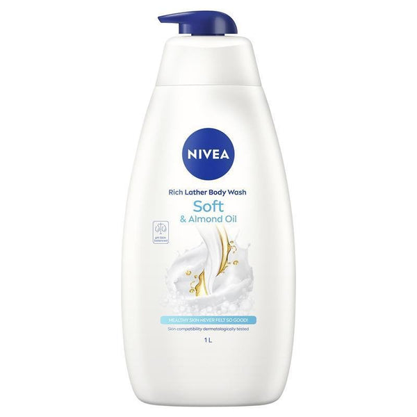 Nivea Rich Lather Soft & Almond Oil Body Wash 1 Litre