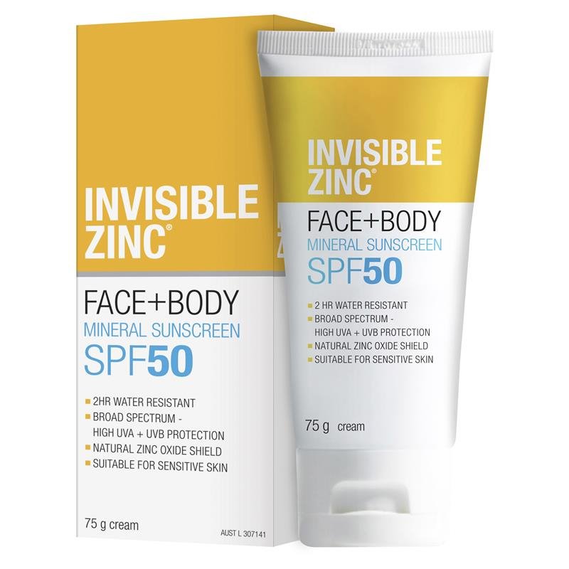 Invisible Zinc SPF 50+ Face and Body 75g September 2024