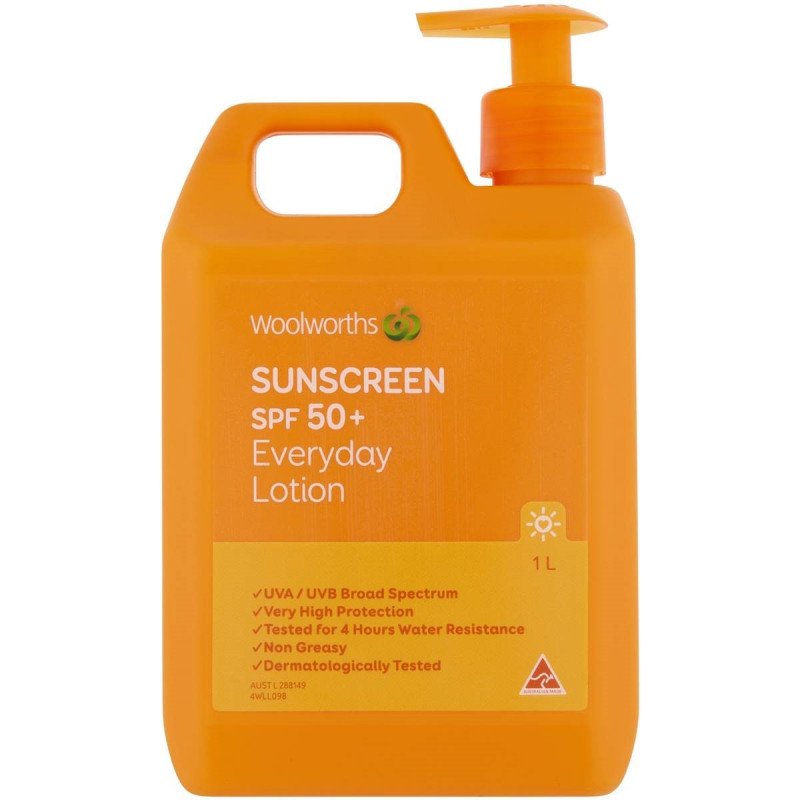 [Expiry: 09/2026] Woolworths Sunscreen SPF50+ Everyday Lotion 1 Litre