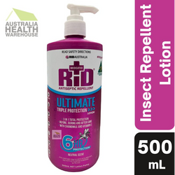 RID Medicated Insect Repellent Antiseptic Ultimate Lotion Pump 500mL 6 Hours Protection February 2026