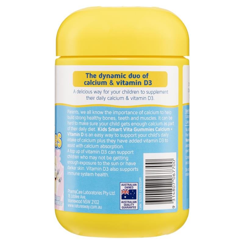 [Expiry: 08/2024] Nature's Way Kids Smart Vita Gummies Calcium + D3 120 Pastilles