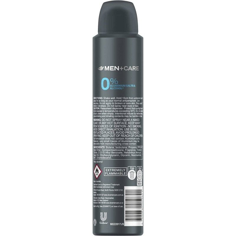 Dove Men + Care Clean Comfort 0% Aluminium Aerosol Deodorant 200mL