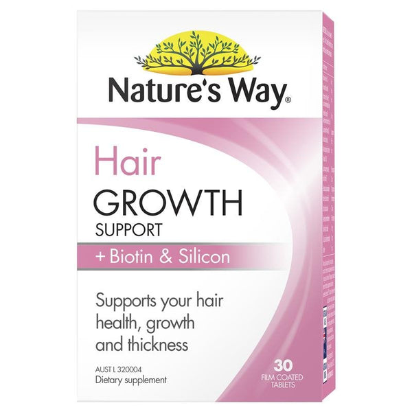 [Expiry: 09/2025] Nature’s Way Hair Growth Support + Biotin & Silicon 30 Tablets