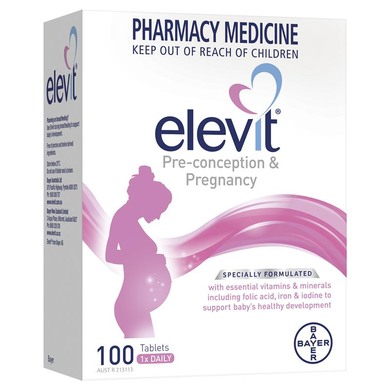 Elevit Pre-conception & Pregnancy Multivitamin 100 Tablets January 2025