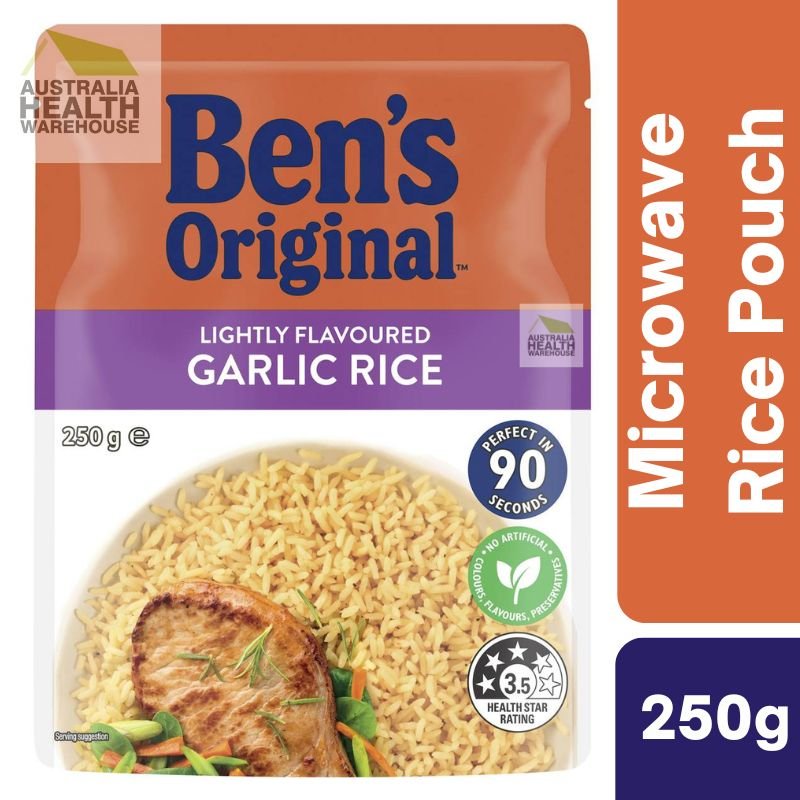 Ben's Original Lightly Flavour Garlic Rice Microwave Rice Pouch 250g