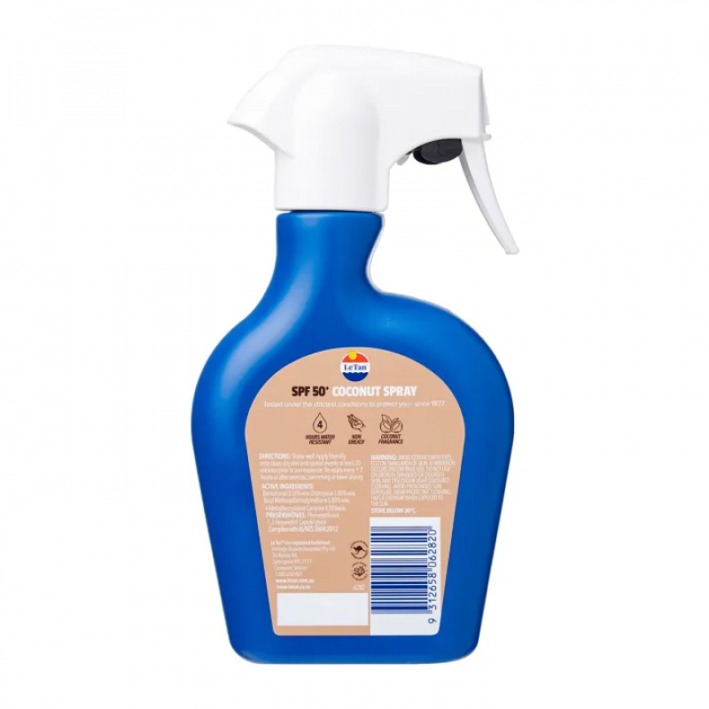 Le Tan  SPF 50+ Coconut Sunscreen Spray 250mL  January 2026