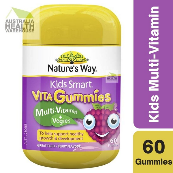 [CLEARANCE: 07/2024] Nature's Way Kids Smart Vita Gummies Multi Vitamin & Vegies 60 Pastilles