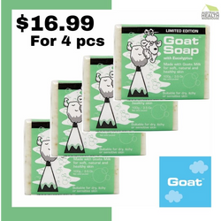 Goat Soap with Eucalyptus Value Pack (4 x 100g Soap Bars) Limited Edition