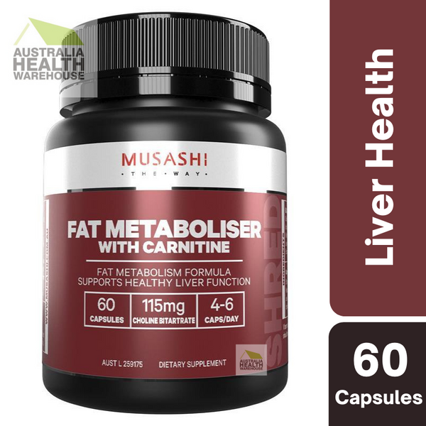 Musashi Fat Metaboliser + Carnitine 60 Capsules February 2026
