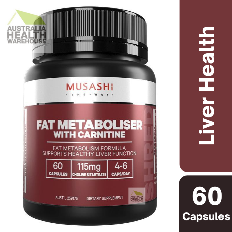Musashi Fat Metaboliser + Carnitine 60 Capsules January 2026