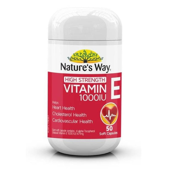 Nature’s Way High Strength Vitamin E 1000IU 50 Capsules June 2024