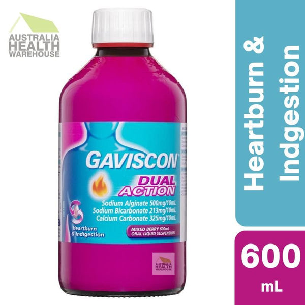 Gaviscon Liquid Dual Action Mixed Berry 600mL June 2025