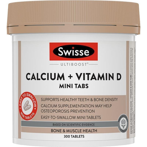 Swisse Ultiboost Calcium + Vitamin D 300 Mini Tablets September 2025