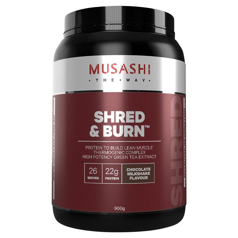 [Expiry: 04/2025]  Musashi Shred & Burn Chocolate 900g