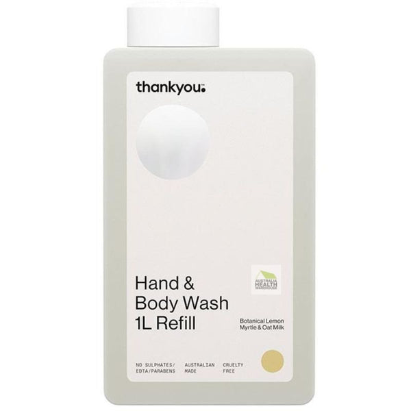 Thankyou Hand & Body Wash Botanical Lemon Myrtle & Oat Milk 1 Litre Refill