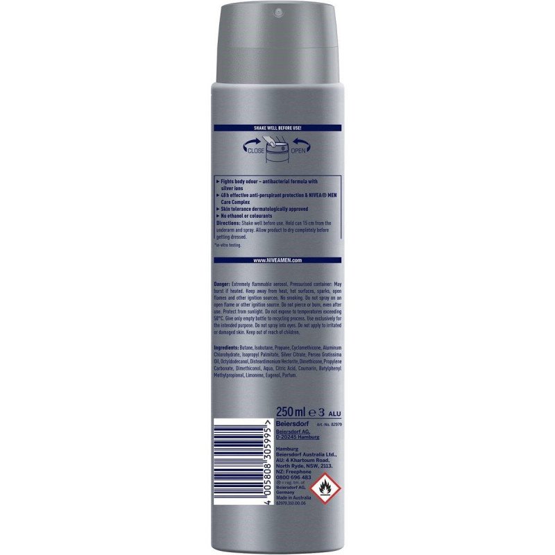 Nivea Men Silver Protect Anti-Perspirant Deodorant Spray 250mL