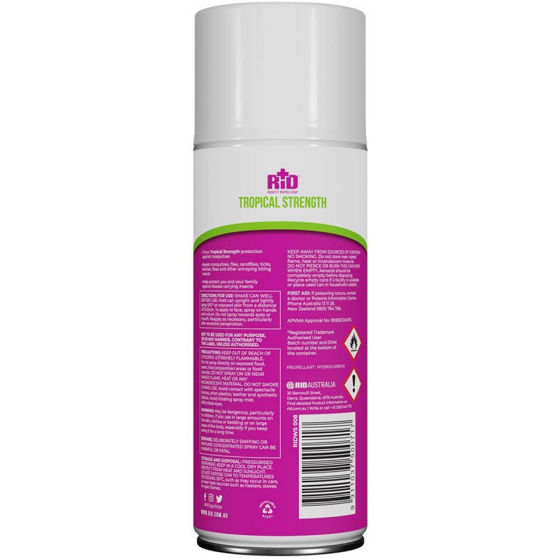 RID Medicated Insect Repellent Tropical Strength Spray 300g
