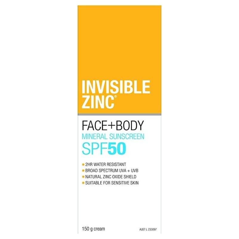 Invisible Zinc SPF 50+ Face and Body 150g September 2025