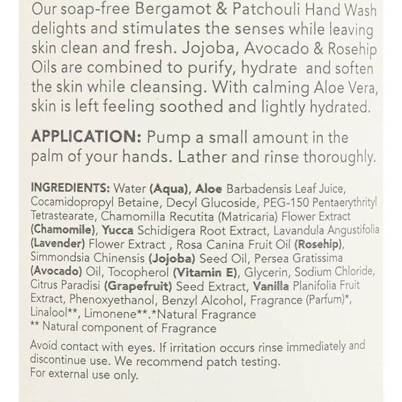 Sukin Cleansing Hand Wash Bergamot & Patchouli Pump 500mL