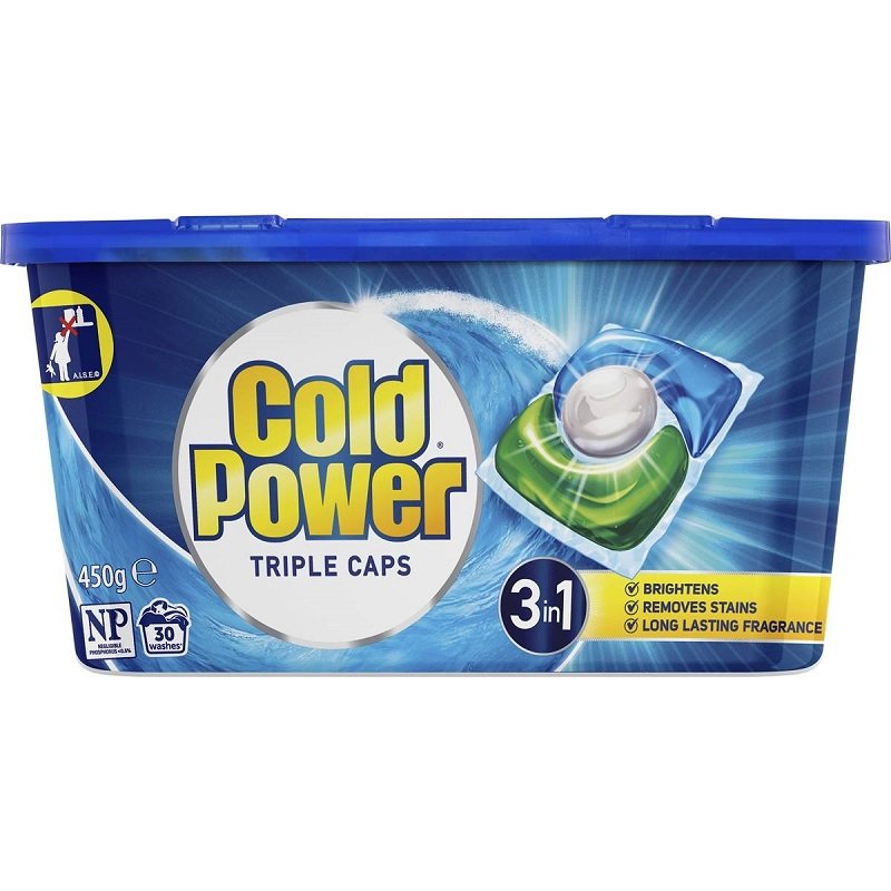 Cold Power Triple Caps 3in1 Regular Laundry Detergent 30 Capsules
