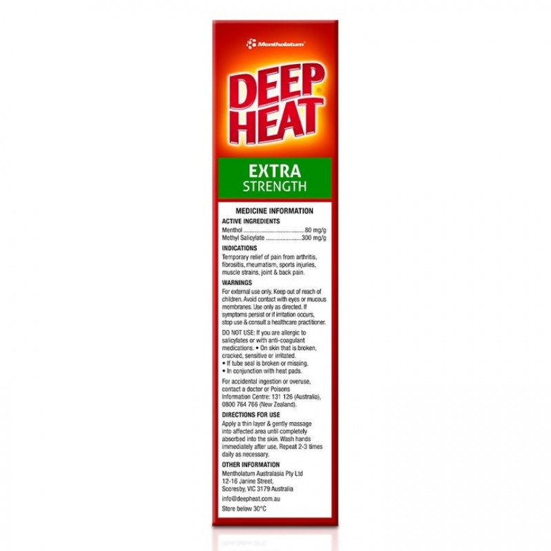 [Expiry: 08/2026] Deep Heat Extra Strength Cream 100g